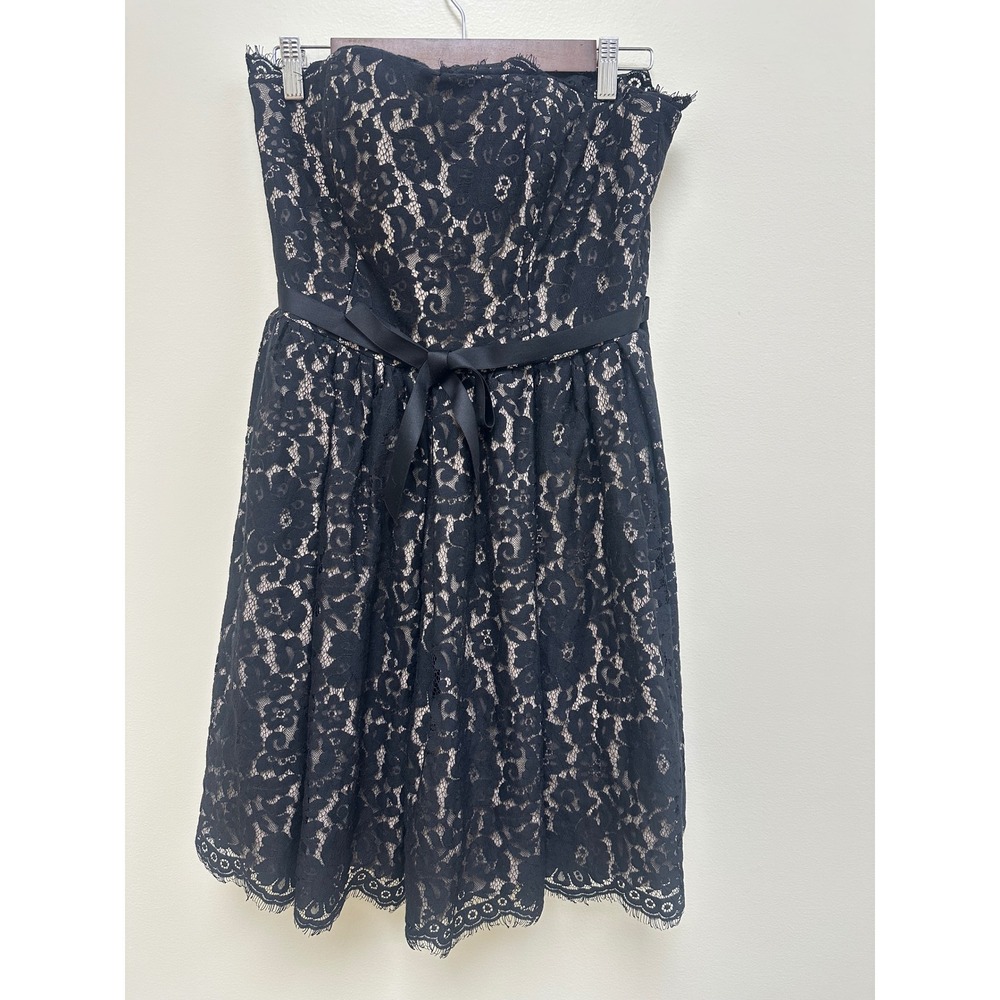 Robert Rodriguez Target Neiman Marcus Black Lace Strapless Cocktail Dress Size 6
